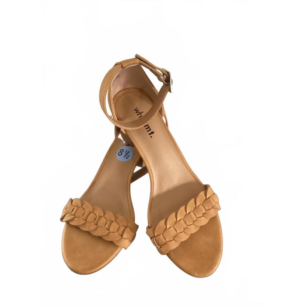 Women's Tan Braided Strap Block Heel Sandals Size 8.5